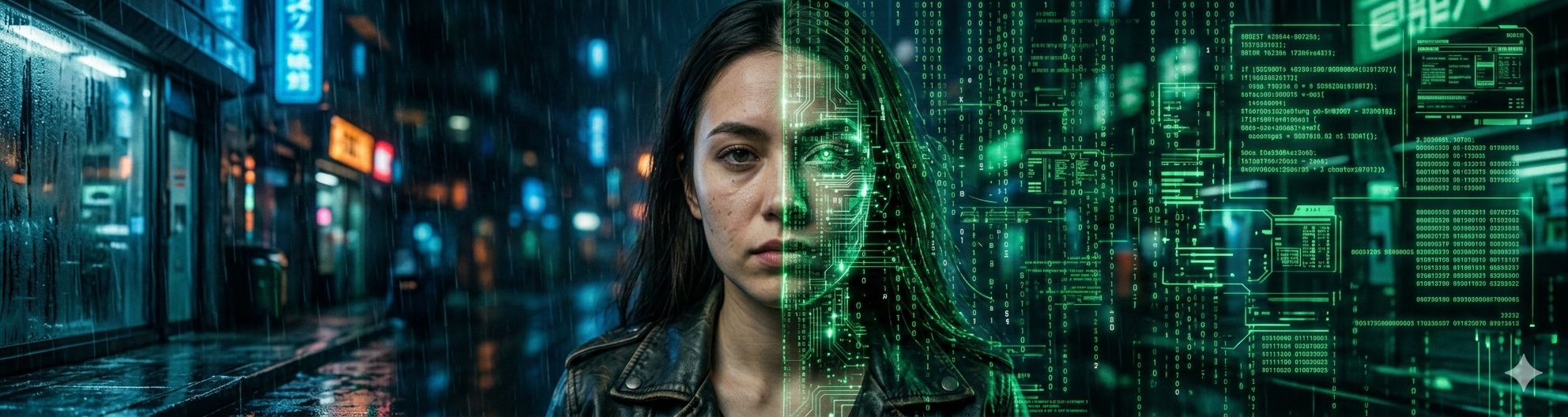 Deepfake split face concept