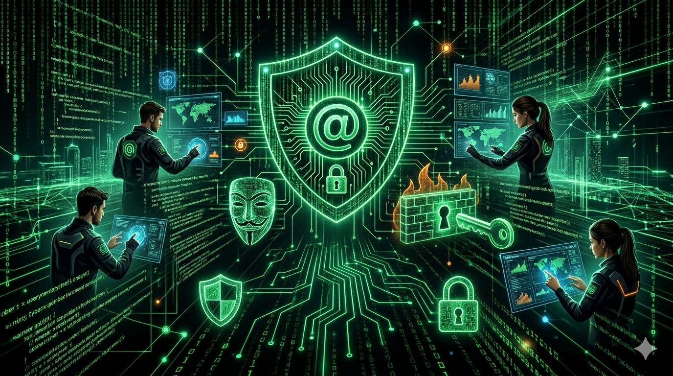 AI cybersecurity threat illustration